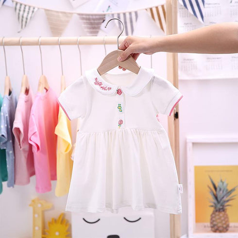 Girls' Dress 2022 Summer New Girls' Academic Skirt Cotton Princess Skirt